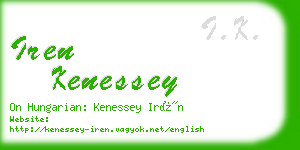 iren kenessey business card